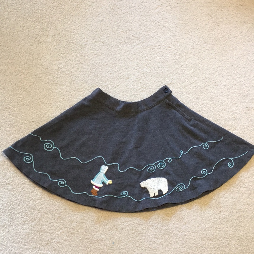 EUC GAP embroidered suede skirt
